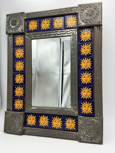 Mexican tin talavera tile - mexican,
