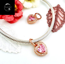 Rose Gold Love Heart Dangle