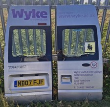 FORD TRANSIT MK7 Pair Rear Doors With Glass Silver Semi High Roof 07-14 MINIBUS