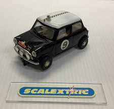 = SCALEXTRIC TRI-ANG 1960s C7 RALLY MINI COOPER BLACK with SPOTLIGHT in BLACK #9