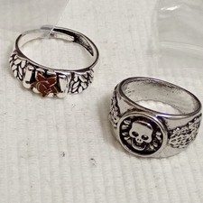 2 Lots cultural significance of ww2 German Russian silver Rings reflect  history