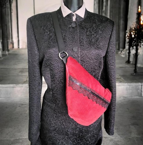 Red corduroy velvet - velvet, &