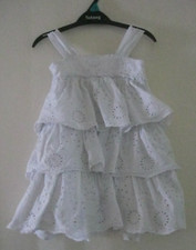 Next White Broderie Anglaise Lined Layered Dress. Age 9 - 12 months.Christening?