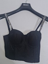 New Victoria’s Secret Shine Strap Corset Bra Top Black 
