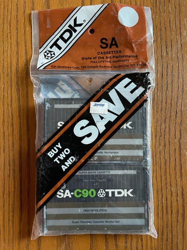Tdk c90 cassette tapes - tdk, sa-c90