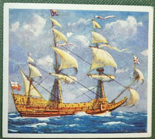 SOVEREIGN OF THE SEAS  Under Sail    Vintage 1938 Illustrated Card  FE03M