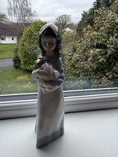 Lladro Nao Girl Holding Puppy