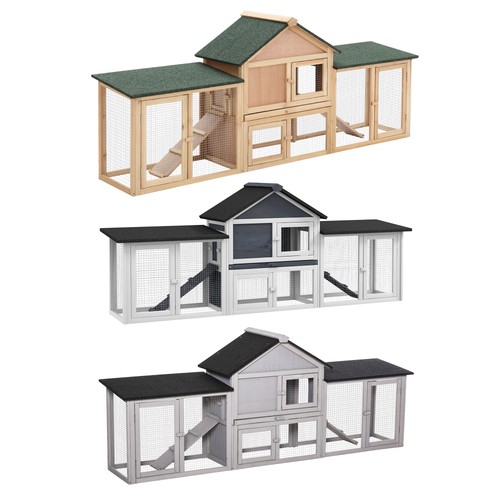 Pawhut wooden rabbit playpen - wooden,