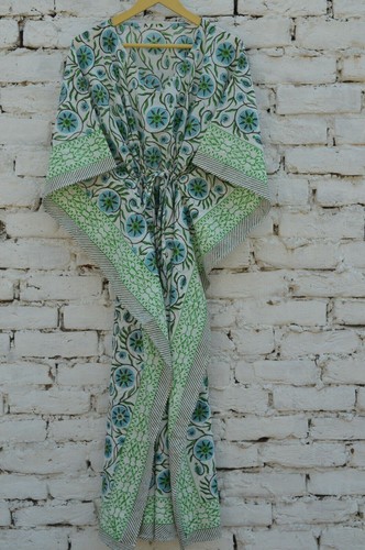 Vintage long kaftan hand block - vintage,