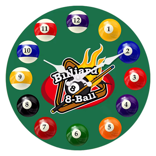Pool ball wall - pool, clock