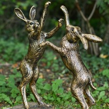 Brushed gold hare - gold, sculpture
