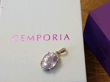 Kolum Kunzite and White Zircon 9k Gold Pendant (5cts)