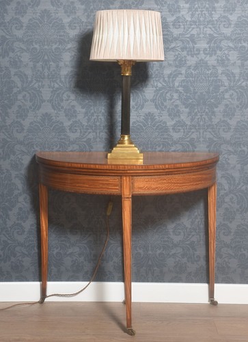 Edwardian satinwood demilune - edwardian,