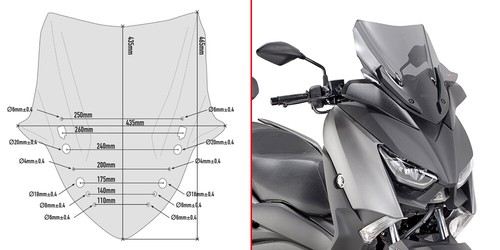 Givi smoke sport windshield - smoke,