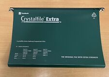 Twinlock Crystalfile Extra Foolscap Suspension File Polyprop 30mm Green Pk10