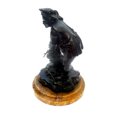 Antique 19th Century French Bronze Figure Of Ice Skater in C18th Costume c1875