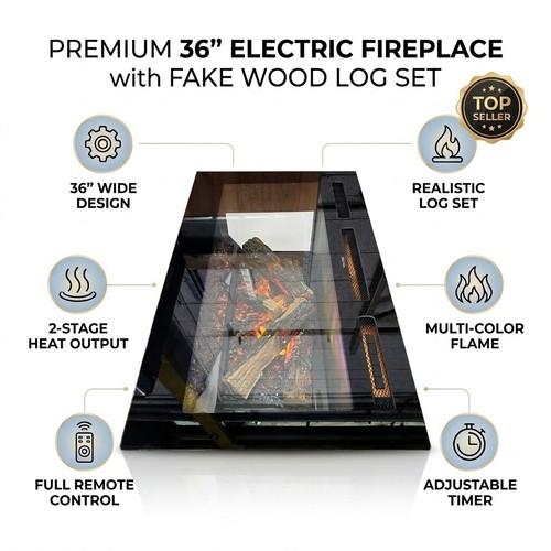 Electric fireplace insert - 36",