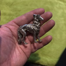 Small pewter Borzoi dog
