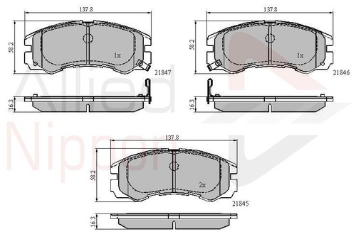 Brake pad set for disc - pad,