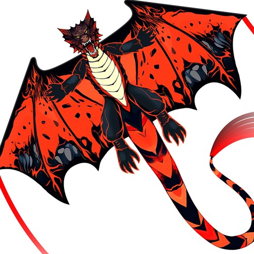 Sgftre red evil dragon - dragon, kite