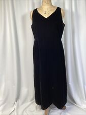 Vintage Norman Hartnell Designer Black Velvet Maxi Pencil Dress XL Party
