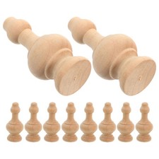  10 Pcs Wood Spindles Stair Balusters Roman Column Decorative Finials Diy Wooden