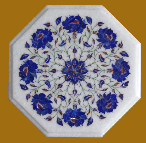 Marble coffee table lapis - 15",
