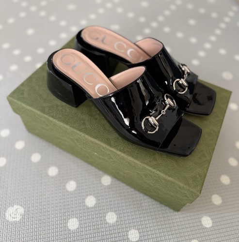 Patent lexi horsebit mid heel - patent,