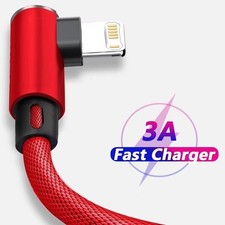 USB Angled 90 Degree Heavy Duty Charger Cable for i-Pad i-Phone 14 13 12 11 SE
