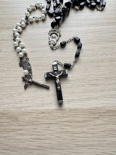 Vintage rosary beads white - rosary, beads.