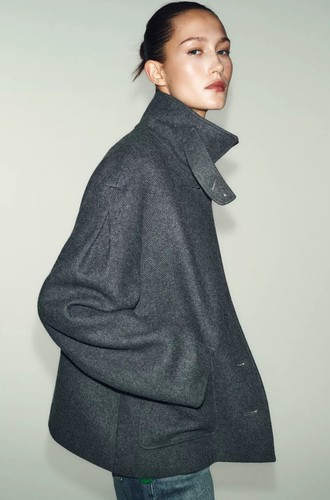 Zara oversize grey wool coat - grey,