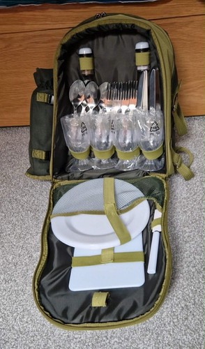 Green picnic backpack person - green, 4