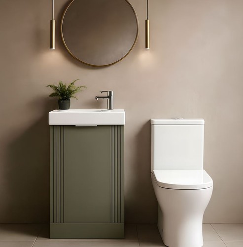 Green bathroom set toilet - green,