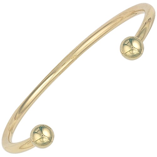 9ct gold ladies torque - gold, bangle