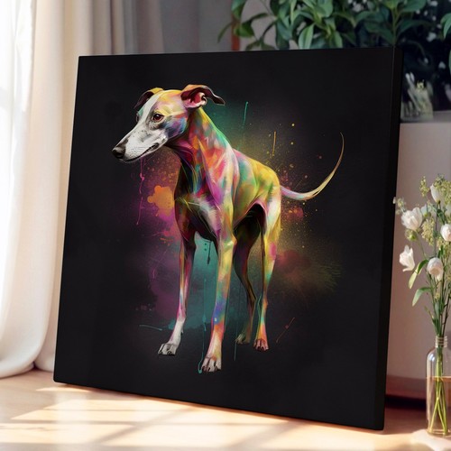 Whippet conceptual art canvas - whippet,