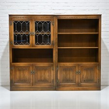 Old Charm Bookcase Cupboards Display Cabinet Light Oak 2 Piece FREE UK Delivery*