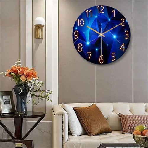 Inch dark blue wall - wall, clock