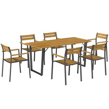7 Piece Garden Dining Set, Fir