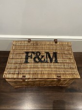 Fortnum & Mason F&M Medium Size Wicker Picnic Hamper/Basket 51x33x25cm