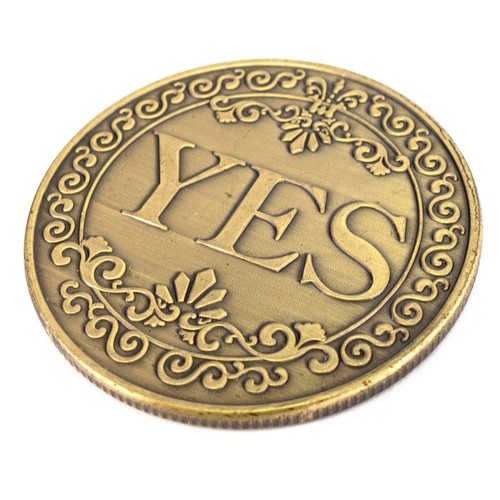 Large coin yes d2 - yes/no, dice