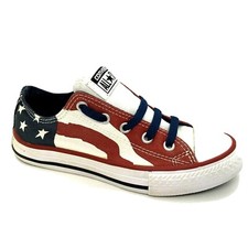 Converse All Star Chucks | Low Top Shoes Patriotic Red White Blue | Junior US 13