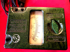 Megger Circuit Tester/ Ohm meter- Green Mottled Bakelite in Leather case,