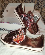 Ed Hardy Koi Fish Shoes Brown