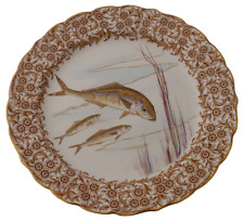 Antique Royal Worcester Plate Decorated With Fish Circa 1890's