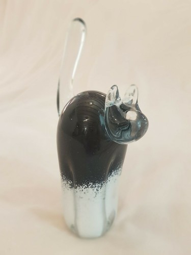 Smoked art glass cat - smoked,