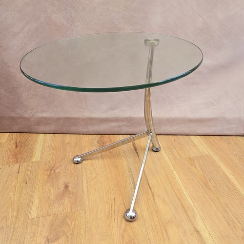 Vintage chrome glass tripod - &,