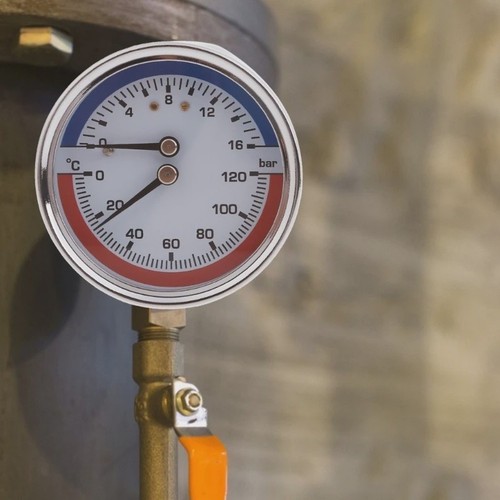 Dual scale manometer - scale, boiler