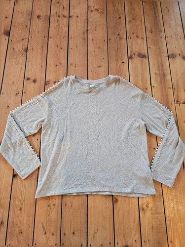 Jumper with pearl trim - with, on