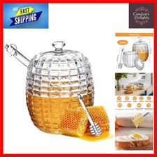 Elegant Glass Honey Pot Jar &