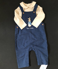 Baby Boys Peter Rabbit Check Dungarees Set  0/3 Months